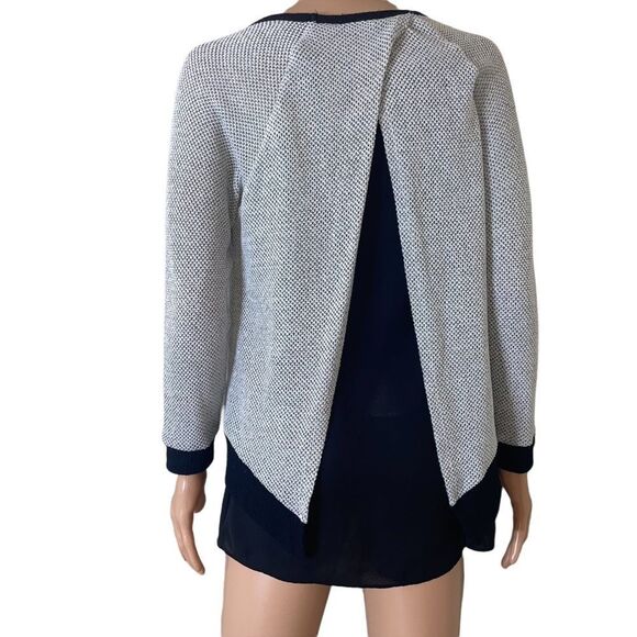 Bar III Women's Sweater Size SM gray and black two in one sweater lightweight - Picture 5 of 9